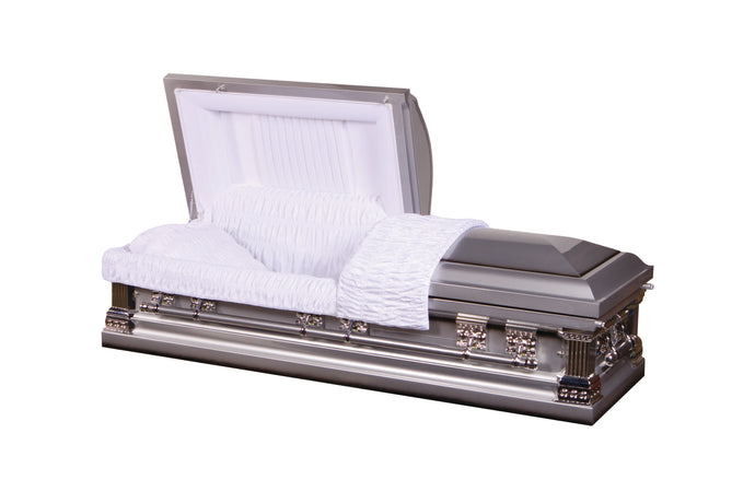 Metallic Silver - Elite 18 gauge Casket - Lone Star Caskets