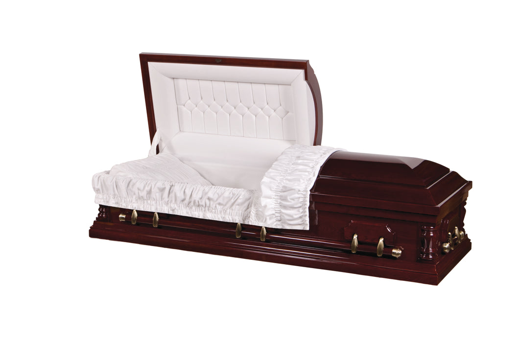 The Carter - Cherry Hardwood Veneer Casket - Lone Star Caskets
