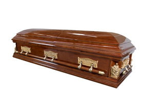 Pieta & Last Supper - Hardwood Venner Casket - Lone Star Caskets