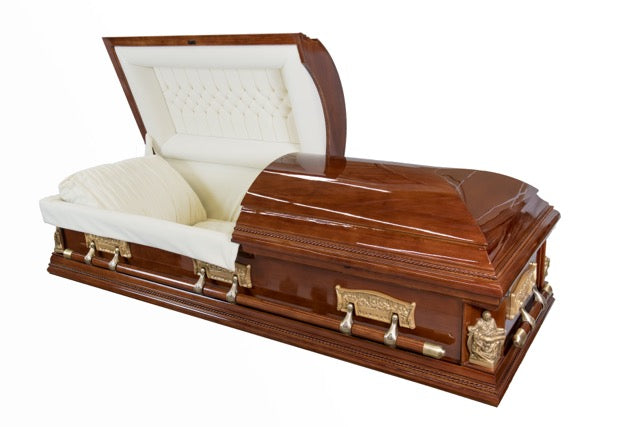 Pieta & Last Supper - Hardwood Venner Casket - Lone Star Caskets